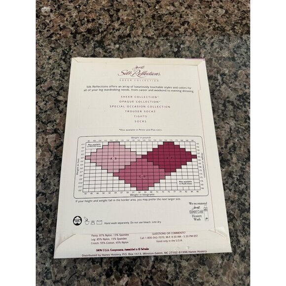 Hanes Women's Sheer Control Top Pantyhose Travel Buff Size AB Reinforced Toe - Picture 4 of 4